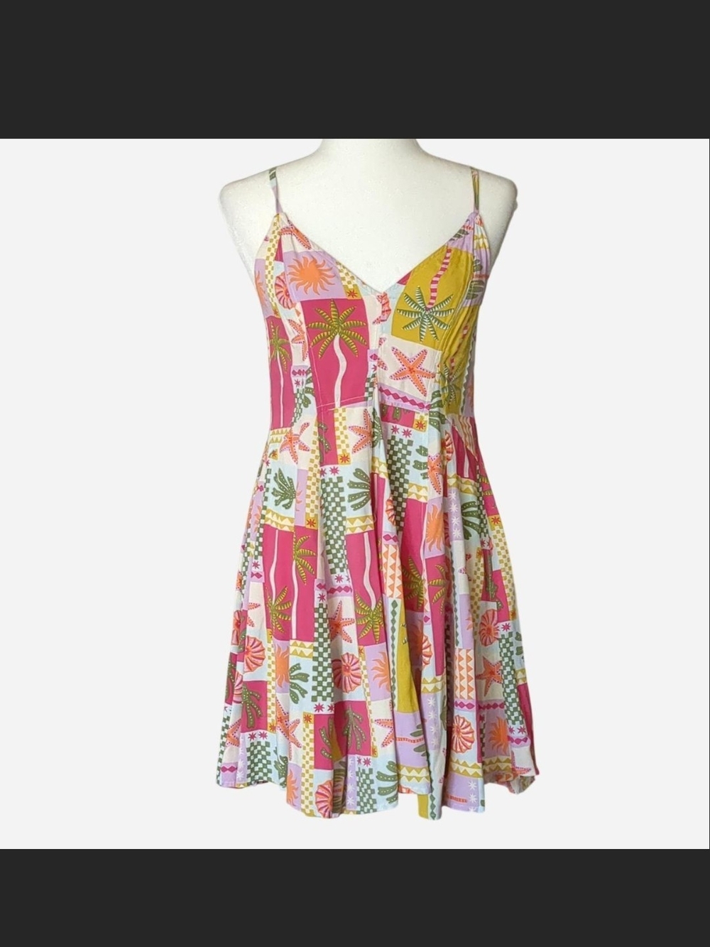 MINKPINK "Under The Sea" Retro Patchwork Mini Dress M
